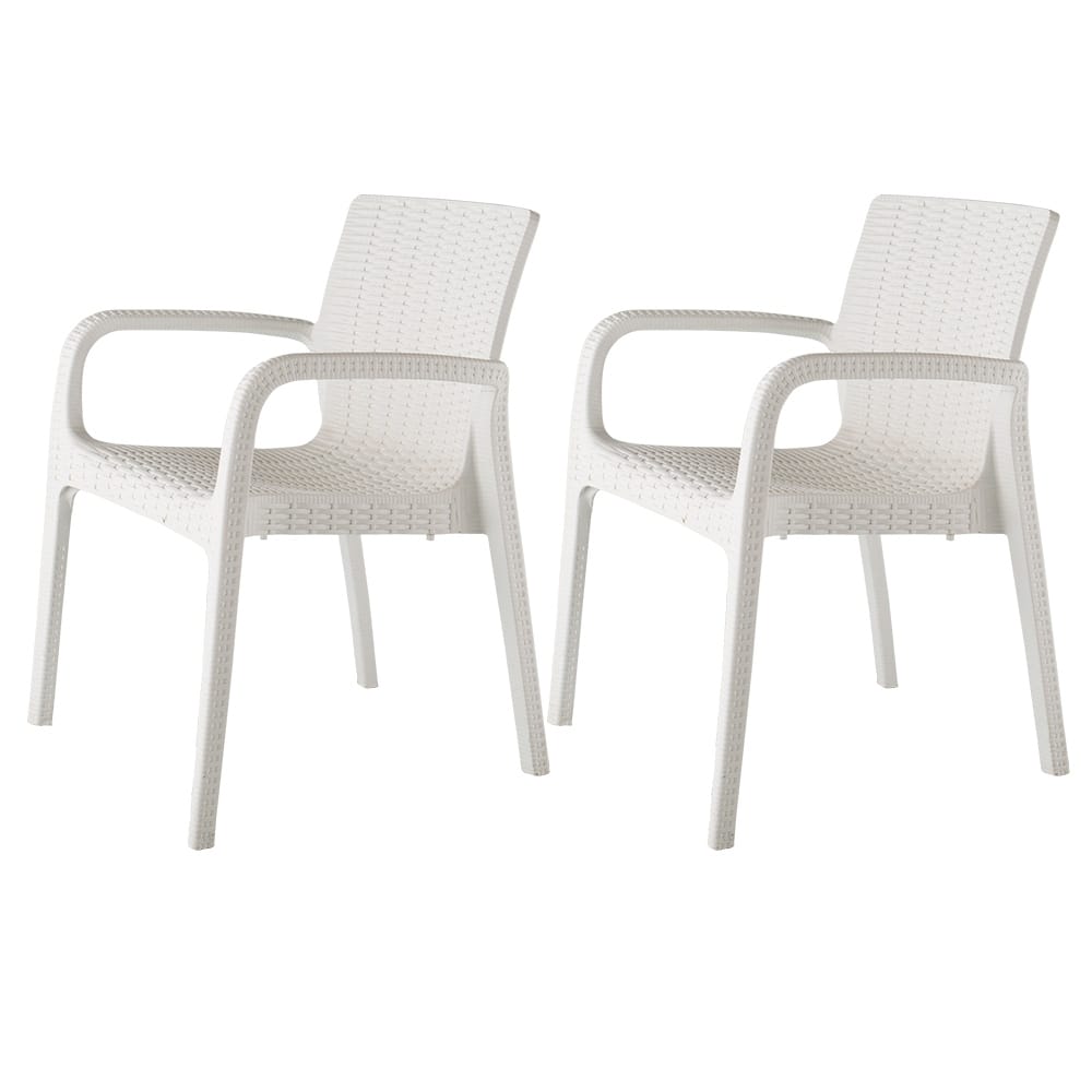 Koppla Resin Stackable All-Weather Dining Armchair, Set of 2