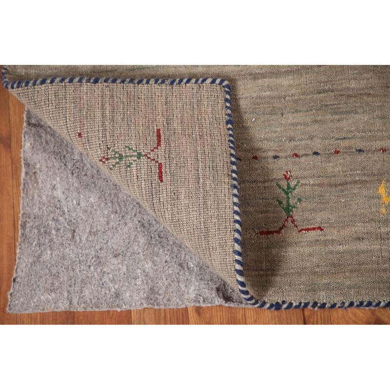 Tribal Gabbeh Accent Rug Handmade Oriental Wool Carpet - 2'10"x 4'11"