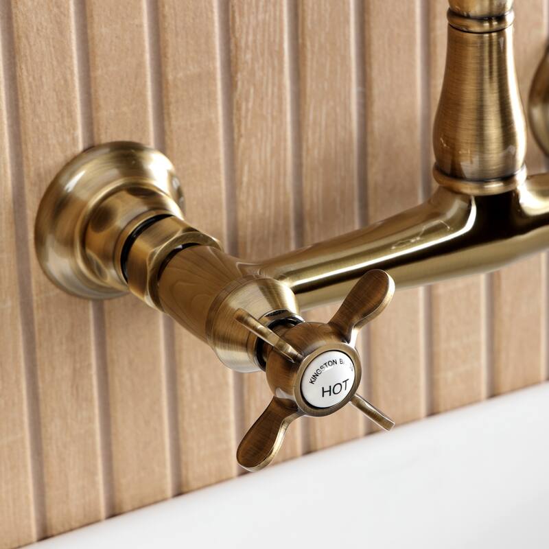 Kingston Brass Essex Two-Handle 2-Hole Wall Mount Bathroom Faucet