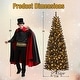 preview thumbnail 3 of 11, Gymax 6/7 FT Pre-lit Black Christmas Tree Artificial PVC Slim Pencil - See details