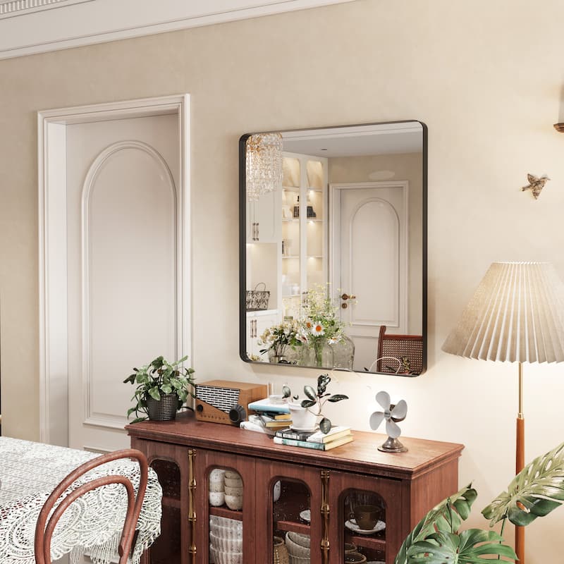 Aluminum Alloy Framed Wall Mounted Bathroom Vanity Mirror