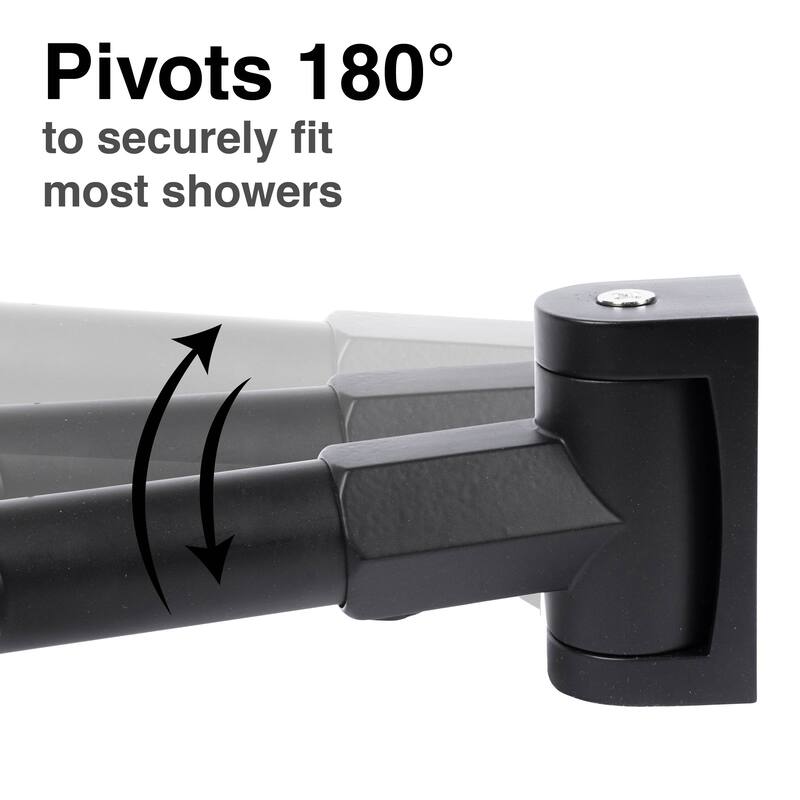 Double Curved Shower Curtain Rod Adjustable 44 to 70 inches by JS Jackson Supplies