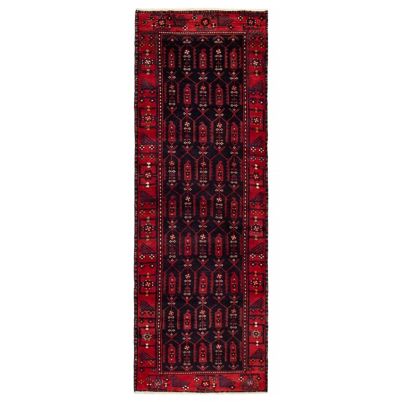 ECARPETGALLERY Hand-knotted Andelz Navy Wool Rug - 3'5 x 9'9 - Dark Navy - 3'5 x 9'9