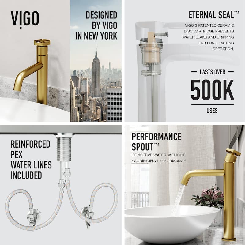 VIGO Ruxton 12" H Single Handle Single Hole Bathroom Vessel Faucet