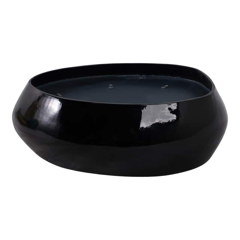 Glass and Wax Decorative Candle Bowl Modern Glam Sculptural Design - 10" x 8" x 3.5"