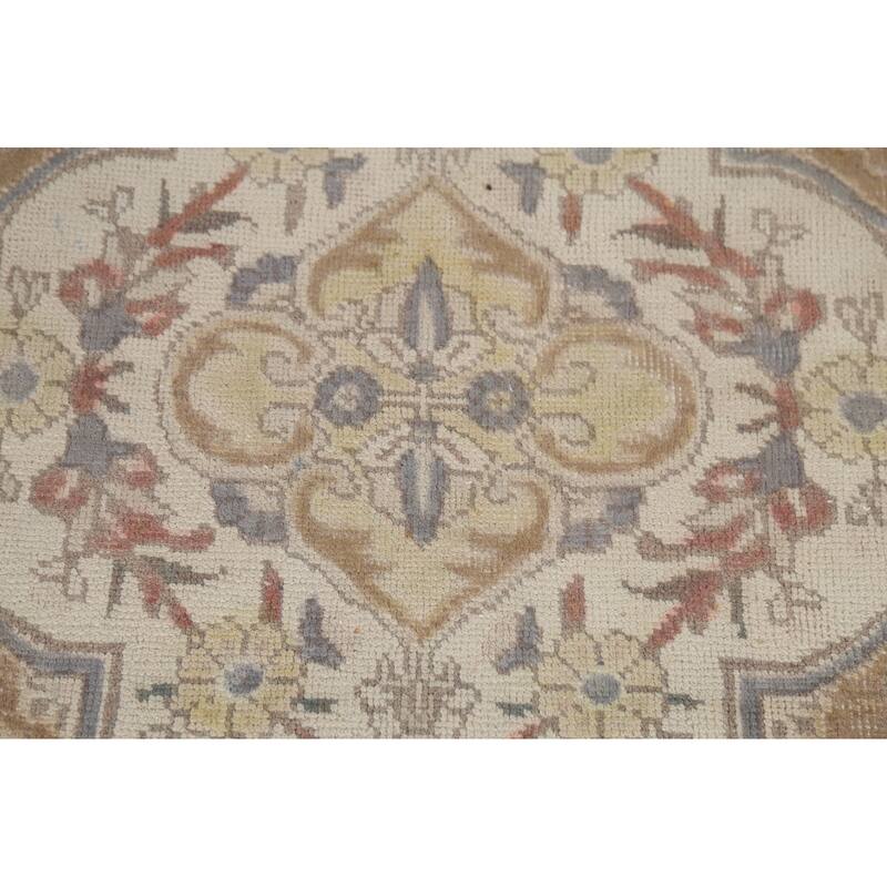 Blue Tabriz Persian Vintage Area Rug Hand-Knotted Wool Carpet - 9'6"x 12'8"