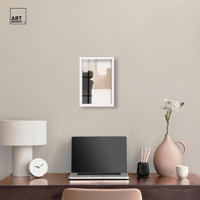 Beige and Black I Shadowbox by Art Remedy