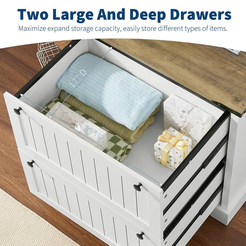 Farmhouse File Cabinets with 2 Drawers,30" File Cabinets with Hanging File Folders for Documents