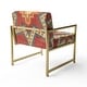 preview thumbnail 19 of 23, Designart "Moroccan Orange Tiles Collage I" Upholstered Bohemian Chic Accent Chair - Arm Chair