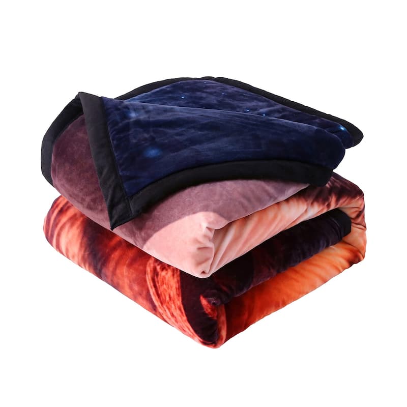 3 Ply Reversible Fleece Comforter for Winter 85"x93" 8lbs