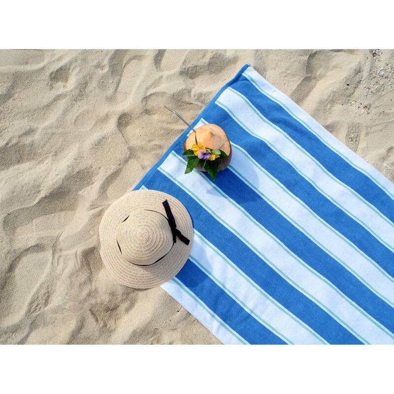 Aston & Arden Oversized Pinstriped Resort Beach Towel - 35x70