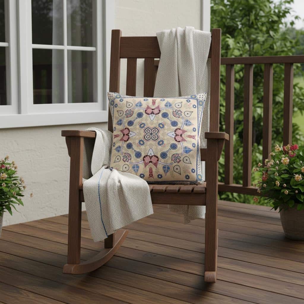 HomeRoots 20" x 20" Beige Blown Seam Paisley Indoor Outdoor Throw Pillow - 20.00' X '5.00' X '20.00