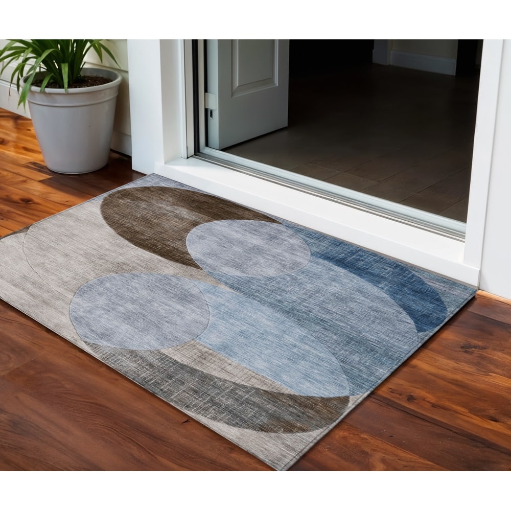 HomeRoots Geometric Transitional Rectangle Outdoor Rug