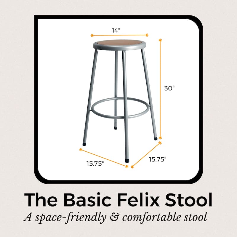 Hampden Furnishings Felix Collection Steel Science Stool, AssemblyReady