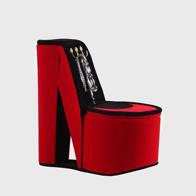 High Heel Shoe Design Jewelry Box with Hooks