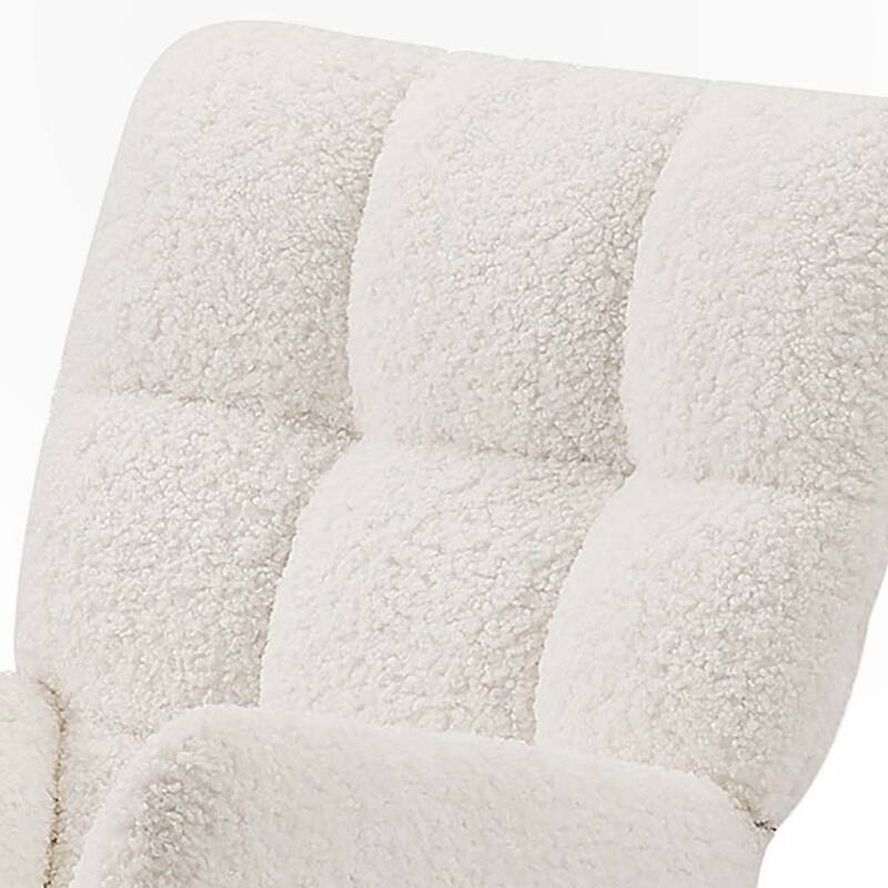 Upholstered Rocking Chair with High Backrest