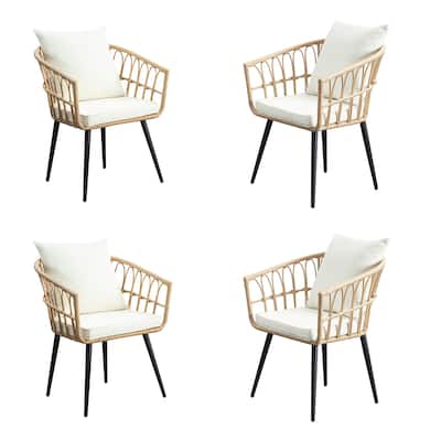 Beige 3 Pieces Rattan Wicker Patio Conversation Set--Clearance