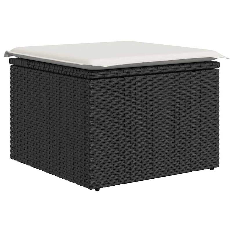 vidaXL Garden Sofa Set Black and White - 90.9 x 47.6 x 33.5