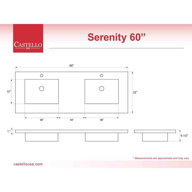 Serenity Solid-Surface Bathroom Vanity Top with Sink