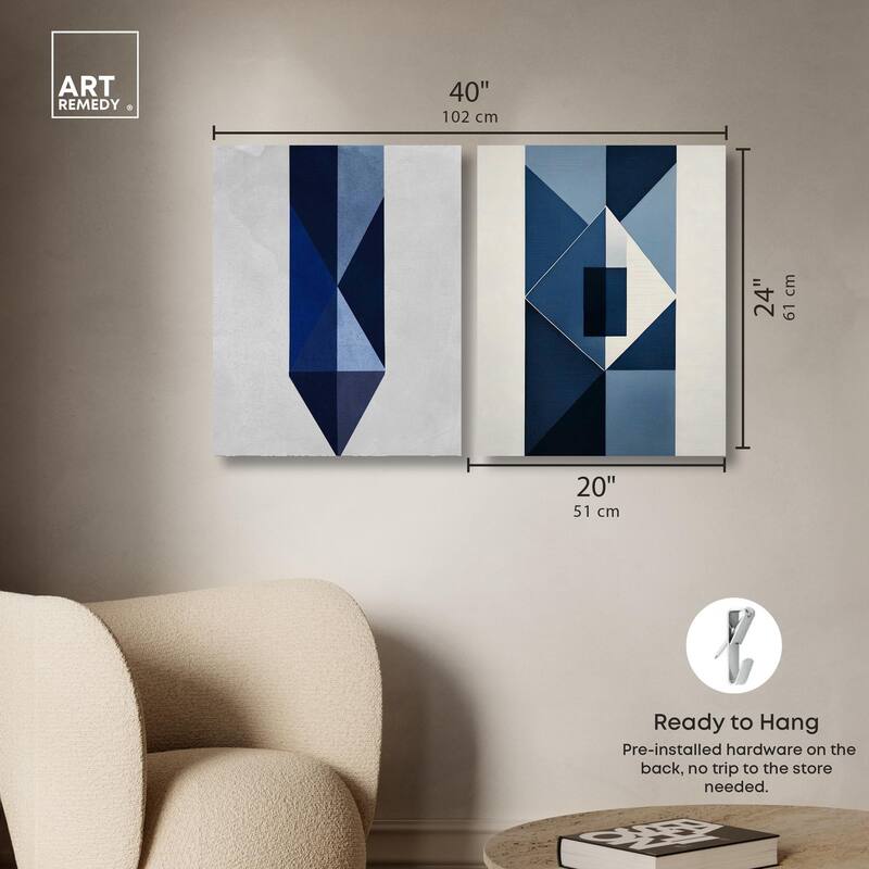 Blues Set Canvas Set of 2 by Art Remedy, Gallery Wrapped