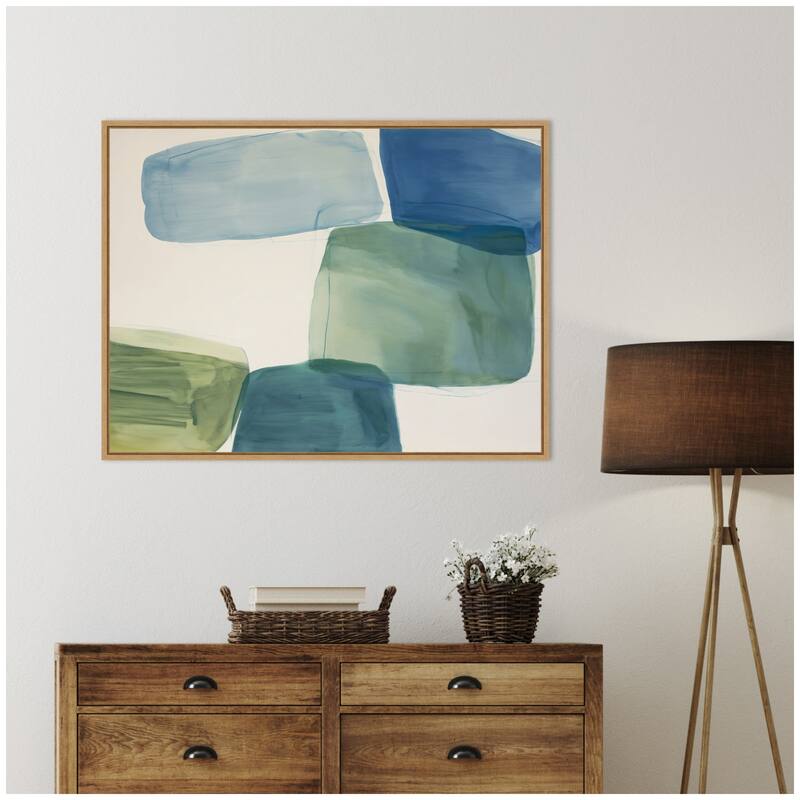 Kate and Laurel Coastal Calm II by Amy Lighthall Framed Canvas Wall Art Print