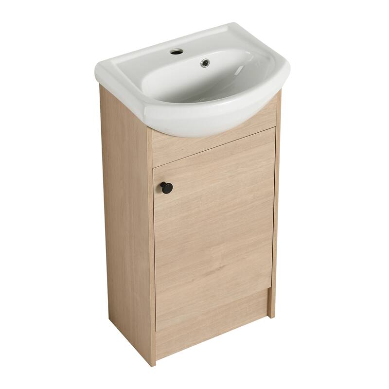 Topcraft Small Bathroom Vanity with Sink - Freestanding 18 Inch