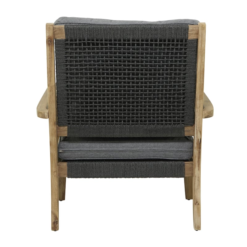 Wood Outdoor Sofa with Cushions - Dark Grey - Roche River Decor