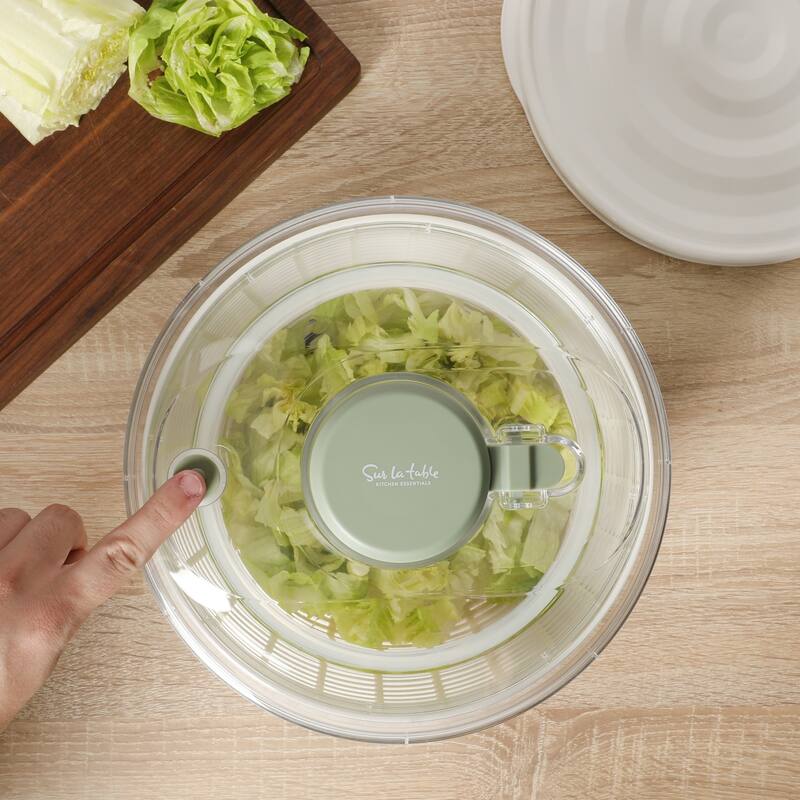 Sur La Table Kitchen Essential 6.3 Qt Salad Spinner, Fruit Wahser, Fruit Washing Bowl with Strainer, Vegertable Cleaner