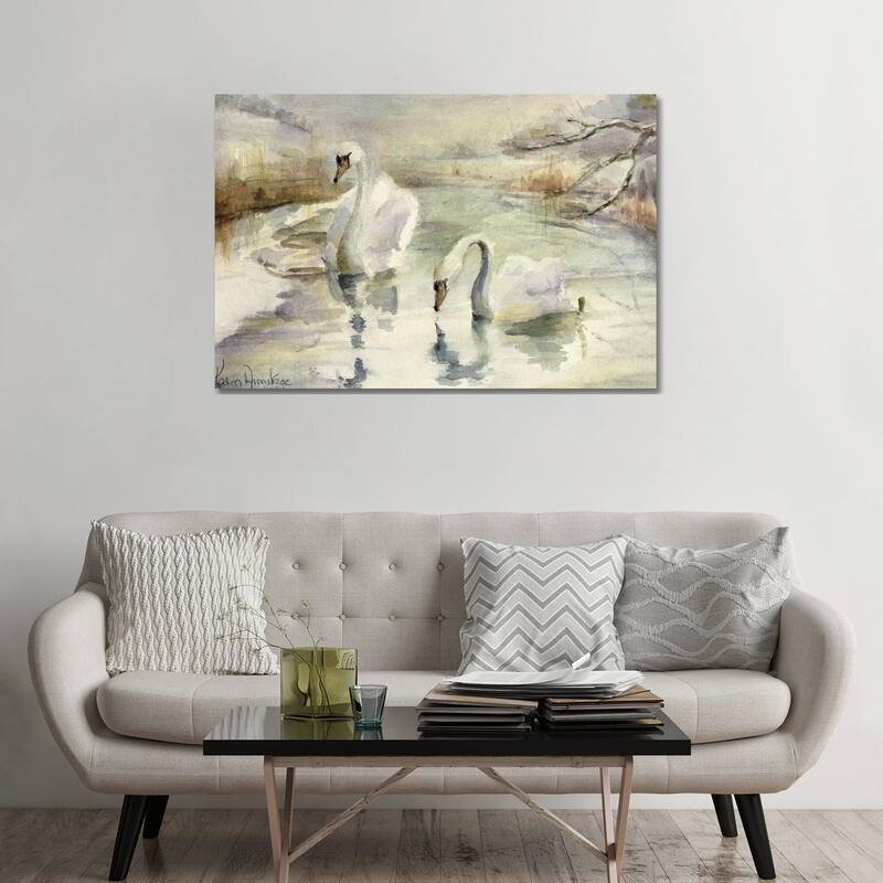 iCanvas "Swans In Winter" by Karen Armitage Canvas Print - 32x48x1.5