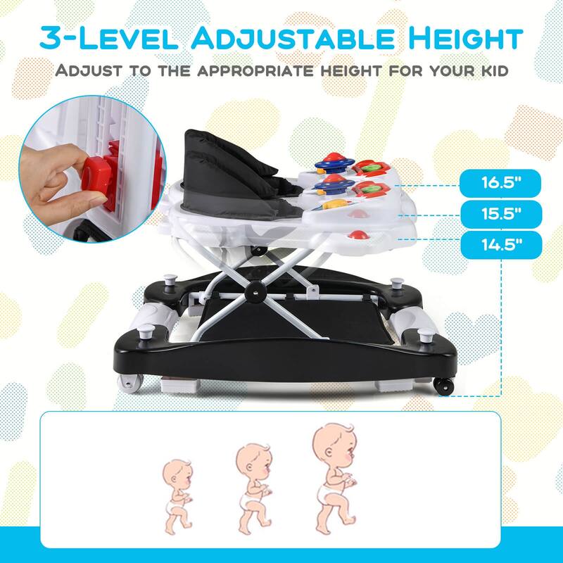 Costway 6 in 1 Baby Walker Adjustable Toddler Walker & Activity Center - See Details