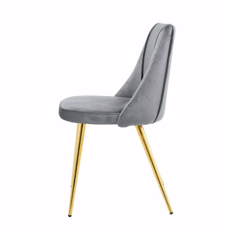 Modern Light Luxury Dining Chairs with Metal Legs-Set of 4