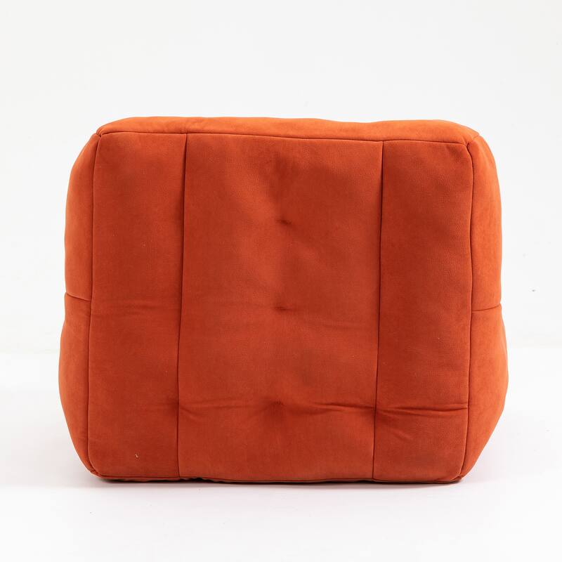 Red Modern 38.5" Velvet Upholstered Accent Chair with Memory Foam and Ottoman for Living Room