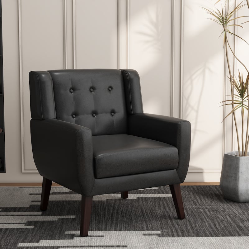 Cotton/ Linen Look Fabric Modern Accent Chair Armchair