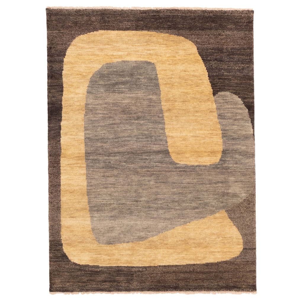 ECARPETGALLERY Hand-knotted Peshawar Ziegler Dark Brown Wool Rug - 5'1 x 6'9