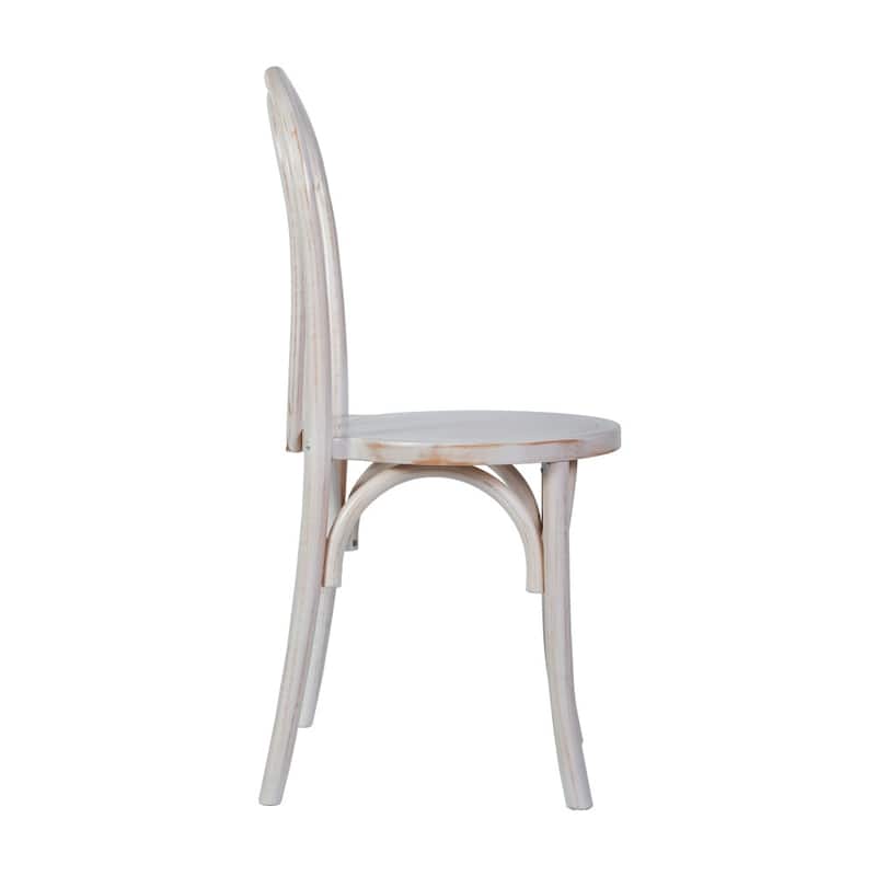 Commercial Solid Wood Stackable Dining Chair with Fixed Floor Glides - 18.5"D x 16.5"W x 35.5"H