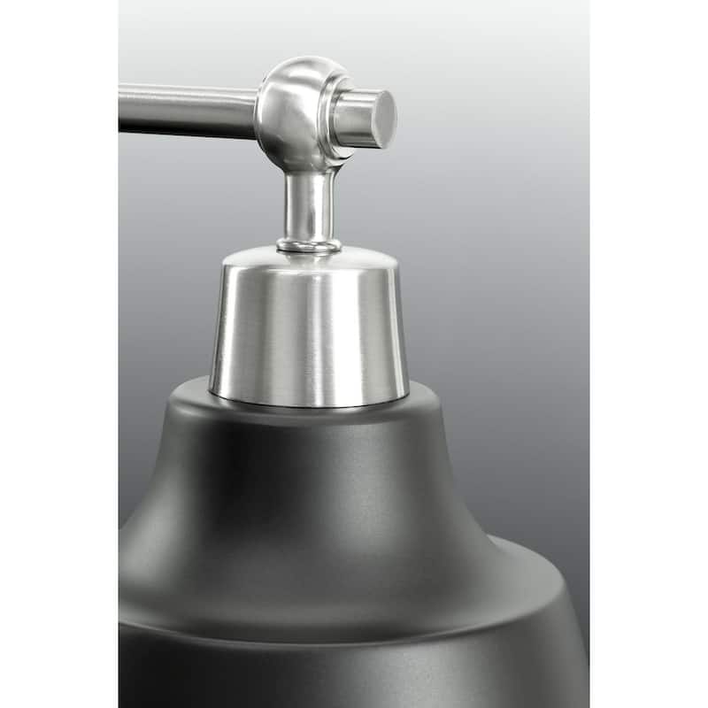 Bramlett 3-light Brushed Nickel/Graphite Metal Shade Bath Vanity Light - 8.120" x 26.620" x 9.620"