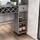 preview thumbnail 7 of 10, DH BASIC Transitional Vintage Grey Oak 6-Open Shelf Bar Table with Wine Storage by Denhour