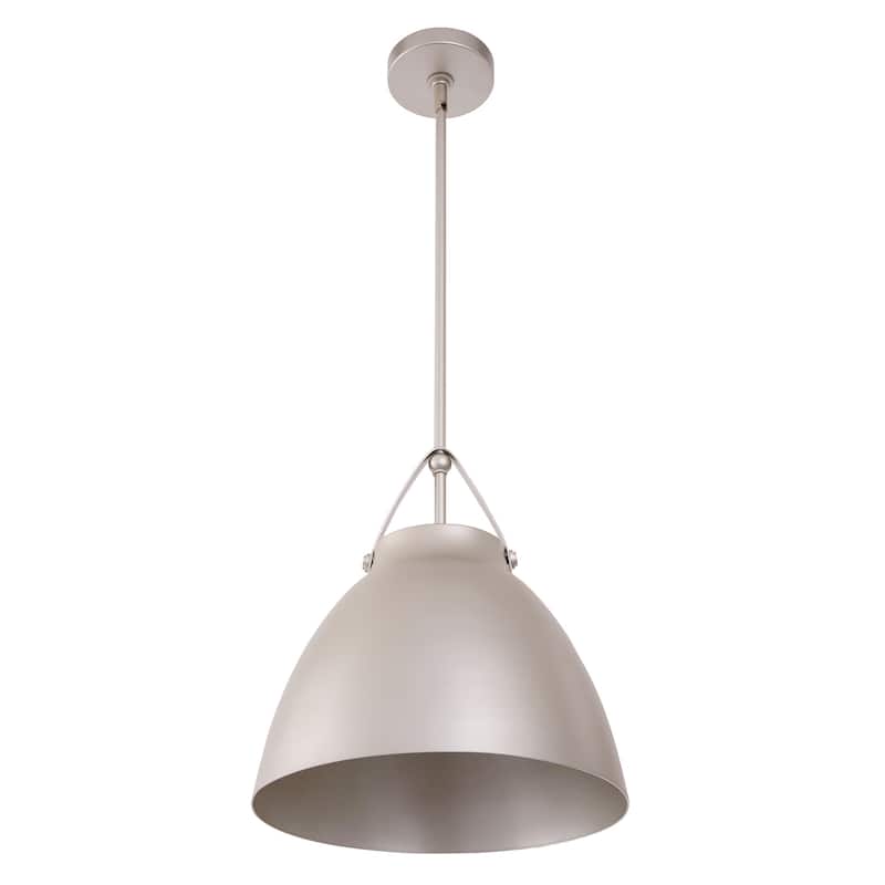1-Light Modern Silver Metal Pendant Light - 14.17"D x 14.2"W x 15.8"H