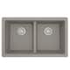 Karran Undermount Double Equal Bowl Quartz Kitchen Sink - 32" x 19.5" x 9" - 32" x 19.5" x 9" - Concrete