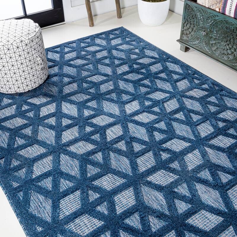 JONATHAN Y Peralta Neutral Geometric Indoor/Outdoor Area Rug