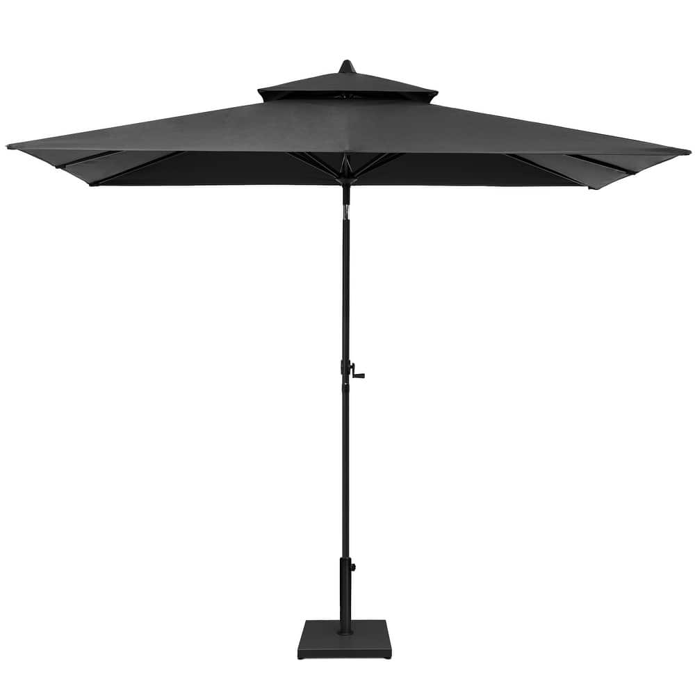 VredHom 10 x 6.5 Ft Double Top Market Patio Umbrella with Tilt-and-Crank