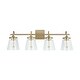 preview thumbnail 4 of 22, Jayne 4-light Bath/ Vanity Fixture w/ Clear Seeded Glass