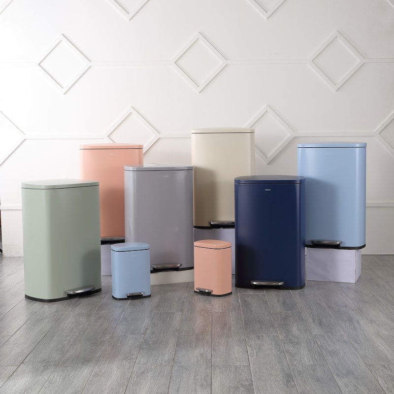 happimess 13-Gallon Trash Can with Soft-Close Lid and FREE Mini Trash Can