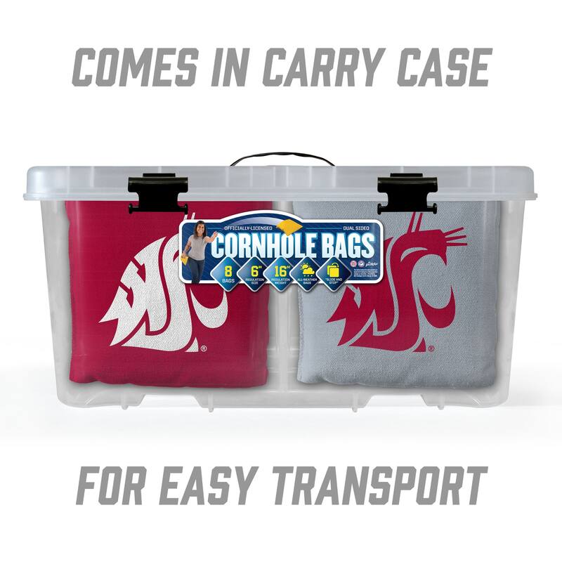 Washington State Cougars NCAA Dual Sided Pro Stop & Slide Cornhole Bags