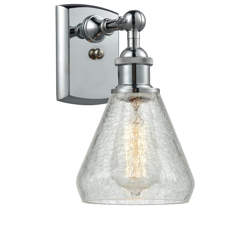 Innovations Lighting Conesus 12" Tall Bathroom Sconce - Polished Chrome / Clear Crackle