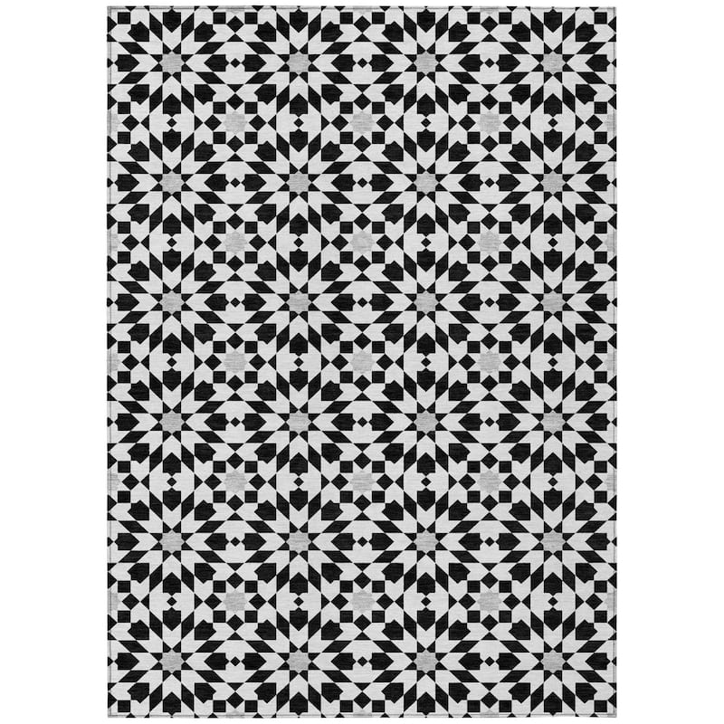 HomeRoots Floral Medallion Transitional Rectangle Outdoor Rug