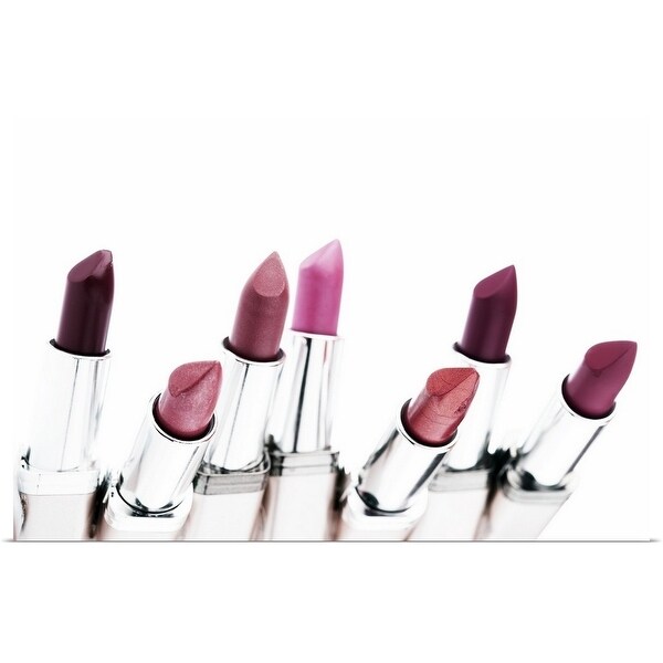 "Assortment of coloured lipsticks, close-up" Poster Print