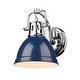 preview thumbnail 20 of 34, Duncan 1-light Bath Vanity Chrome with Navy Blue