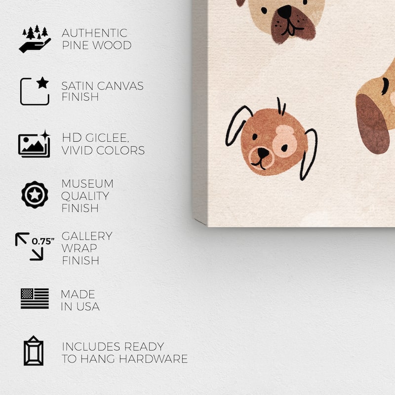 Wynwood Studio Canvas Animals Dog Park Brown and Beige Modern & Contemporary Wall Art Canvas Print