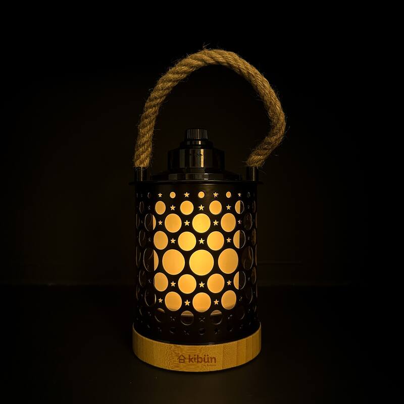 Kibun by Bulbrite Stargaze Cordless LED Outdoor Table Lamp with Dimmer, 3-Level Brightness with Dual Power Source